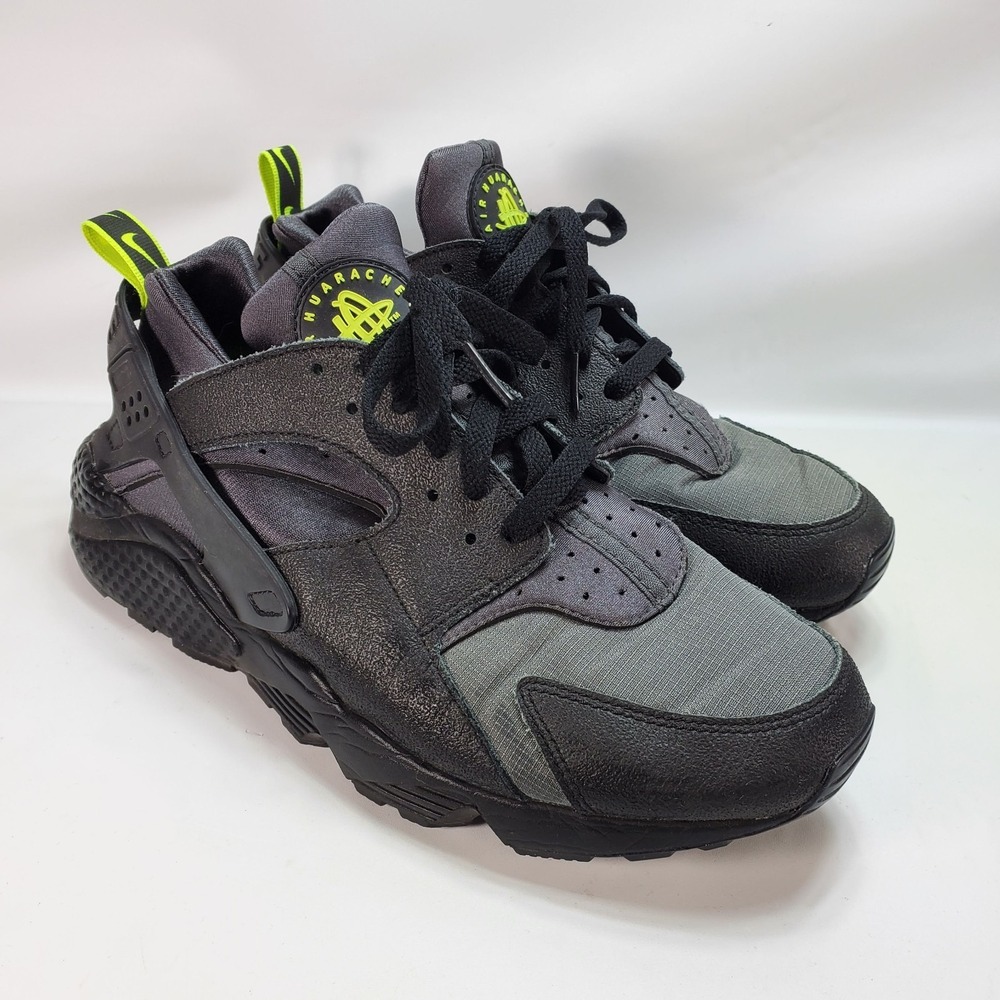 Nike Air Huarache Black Anthracite Volt Mens‎ Size 9.5 Shoes Sneakers RARE